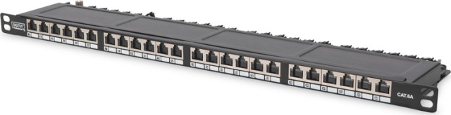 Digitus DN-91624S-SL-SH CAT 6 Class E High Denisity Patch Panel Shielded με 24 ports Μαύρο