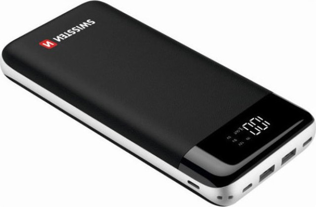 Swissten Black Core (220 139 29) Power Bank 30000mAh 18W con porta USB-A e porta USB-C Quick Charge 3.0 Nero