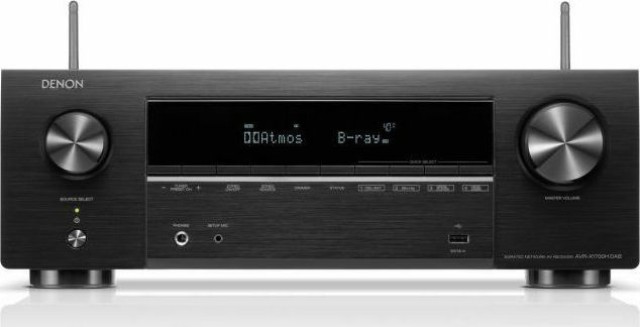 Denon AVR-X1700H DAB Home Cinema Radio Amplifier 4K / 8K 7.2 Channel 80W / 8Ω with HDR and Dolby Atmos Black