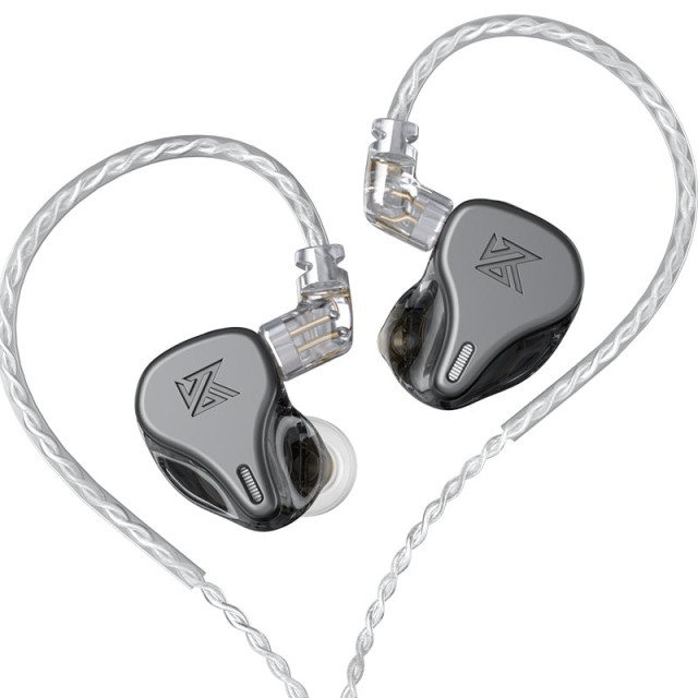 KZ DQ6 Grey No Mic - IEM 3,5 HBB Tuned Improved In Ear Monitor Earphones, 3DD Dynamic