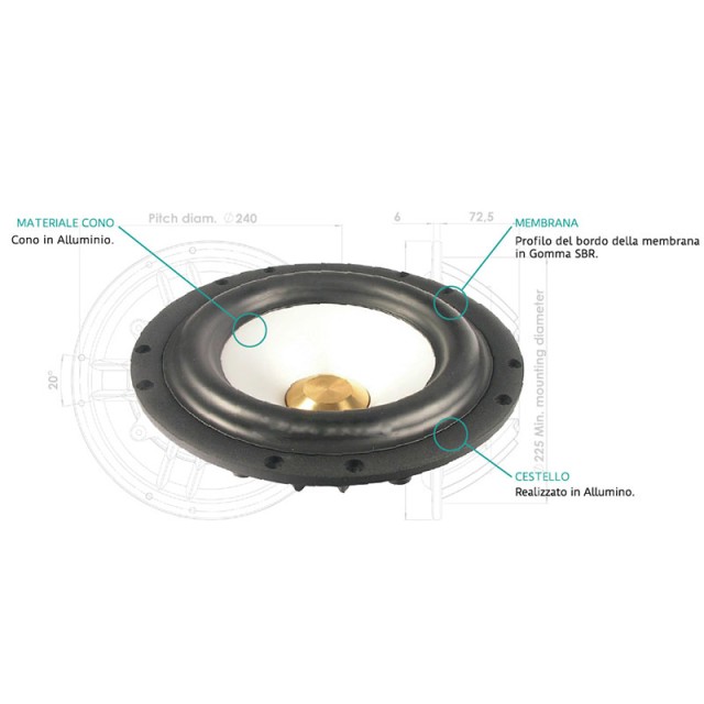 Scanspeak 23W / 0-00-00 radiador pasivo 4 ohmios