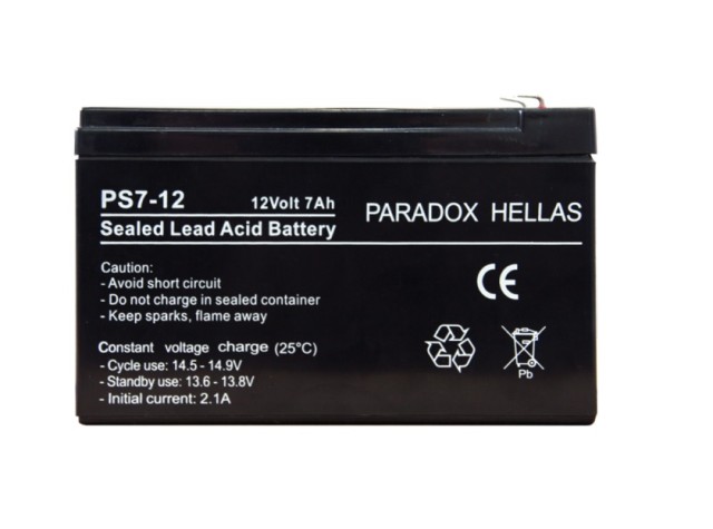 Paradox PS7-12 Tipo chiuso Capacità e capacità del cavo 7A