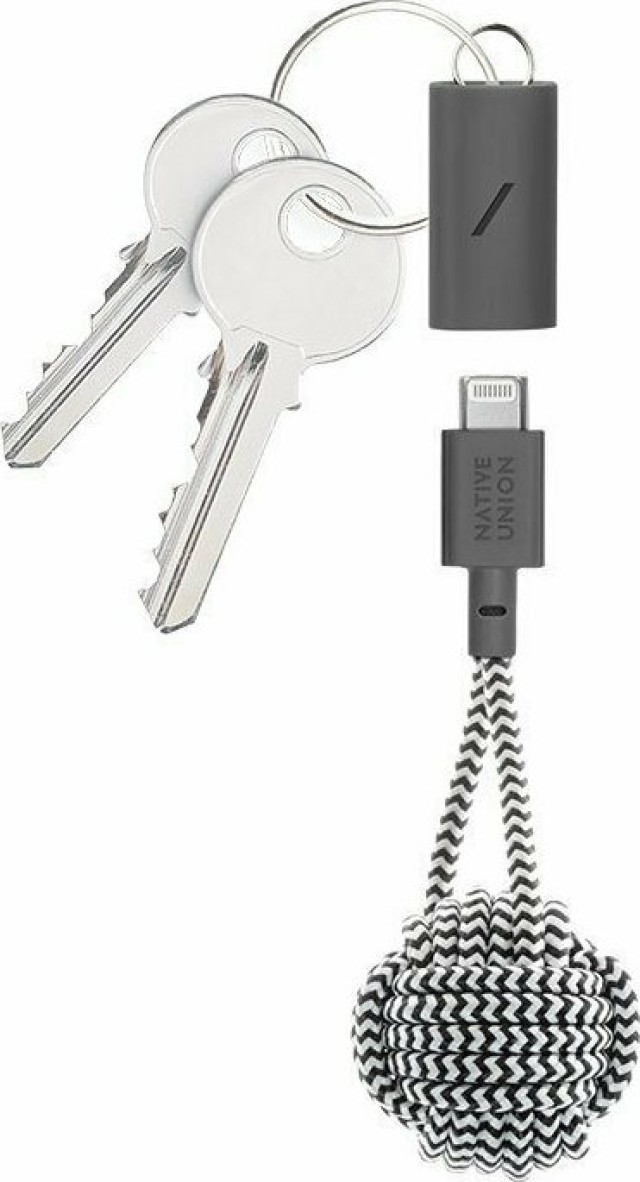 Native Union KEYLT01 Cable de llave USB A a Lightning 0.15M Zebra