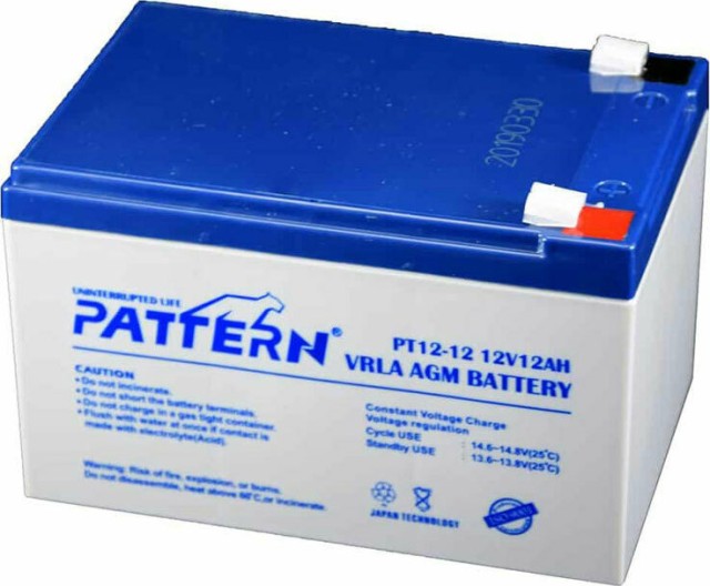 PT12-12 PATTERN 12 Volt / 12 Ah Rechargeable Lead Battery