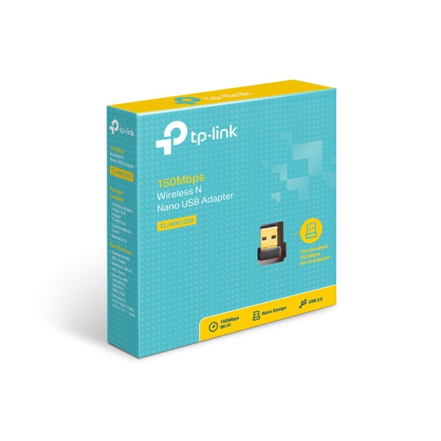 Ασύρματο TP-Link TL-WN725N 150Mbps Wi-Fi USB Adapter, Nano Size, USB 2.0