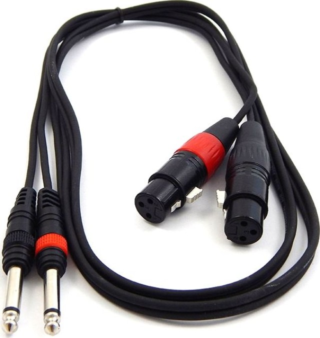 Cable Puente TPC-023 Cable 2x Jack 6.3mm A 2x XLR Hembra Longitud 1.5m