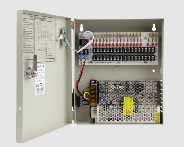 HT1218-10A Fuente de alimentación para cámara de 18 canales, 12 VCC, 10 A.