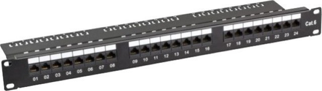 EFB 37583SW.1 Patch Panel 24 Port Cat6 Utp (Vertical patch) Μαυρο