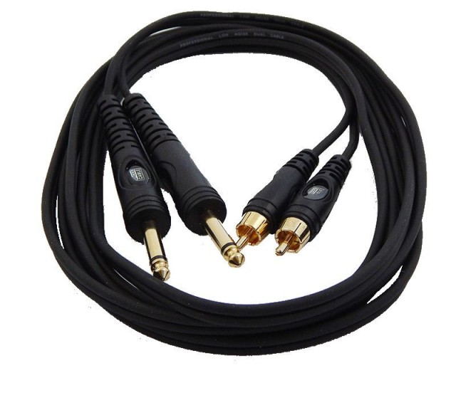 Bridgecable Cavo 2x 6.3mm maschio - 2x RCA maschio 1.5m TPC-014