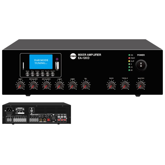 CMX AUDIO Desktop-Verstärker-Mixer 1200W / USB / Bluetooth - EA-120