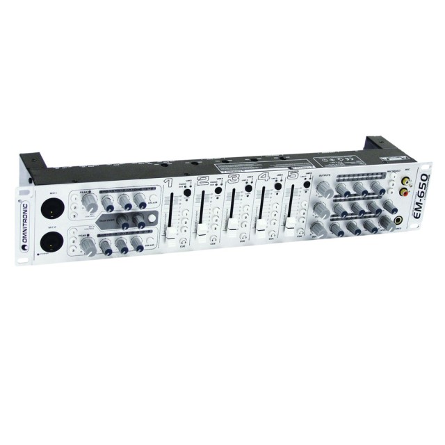 OMNITRONIC EM-650 ZONE MIXER 5CH/2MIC/10IN/3OUT