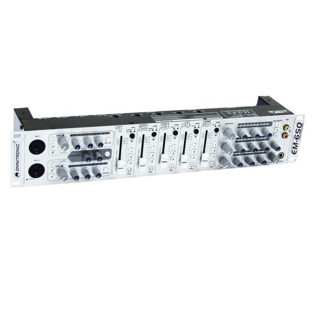 MEZCLADOR DE ZONA OMNITRONIC EM-650 5CH / 2MIC / 10IN / 3OUT