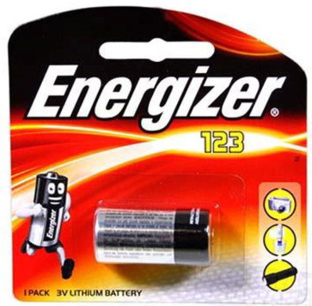 Energizer, CR123, batería de litio de 3 V