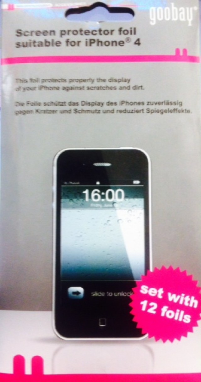 Goobay, 42881, Displayschutzfolie für iPhone 4, (12 Filme)