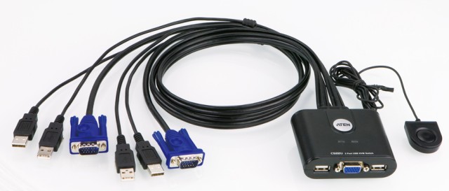 ATEN CS22U cable KVM switch, USB 2-port