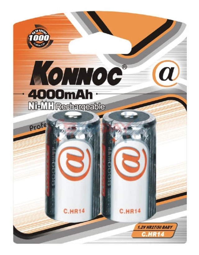 Konnoc, C.HR14, NIMH-4000mA. Επαναφορτιζόμενες μπαταρίες
