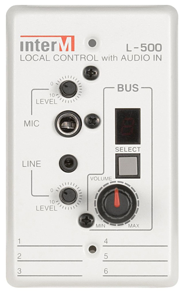 CONTROL LOCAL INTER-M L-500 CON ENTRADA DE AUDIO