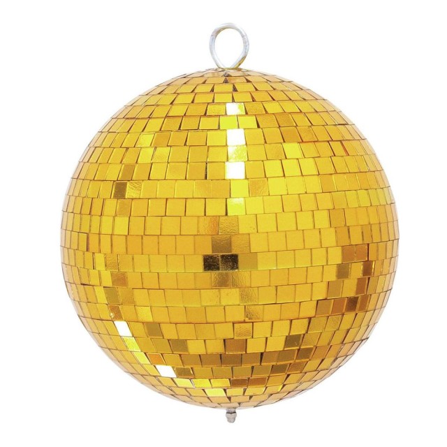 MIRROR BALL 20CM GOLD - MIRROR BALL 20CM GOLD