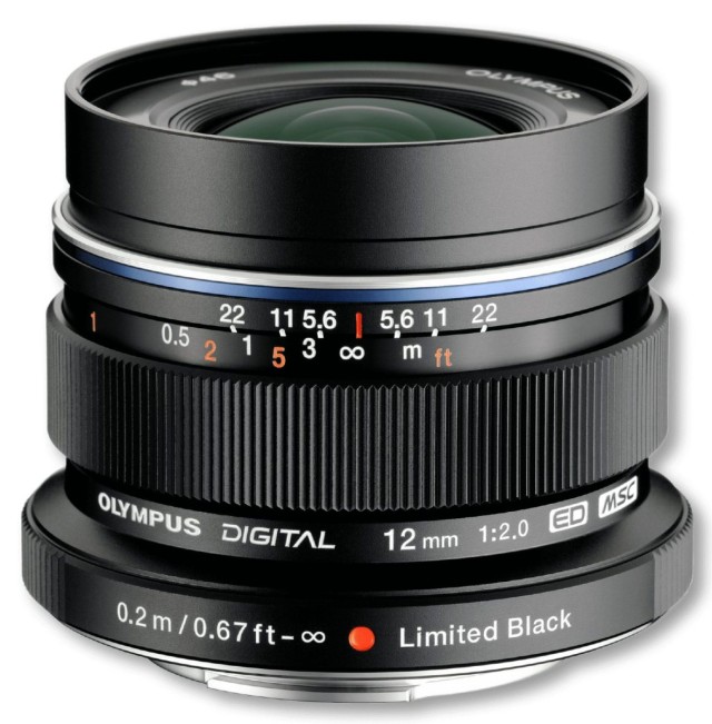 Olympus 12mm 1:2.0 BLACK M.ZUIKO DIGITAL (EW-M1220) Lense Micro FT