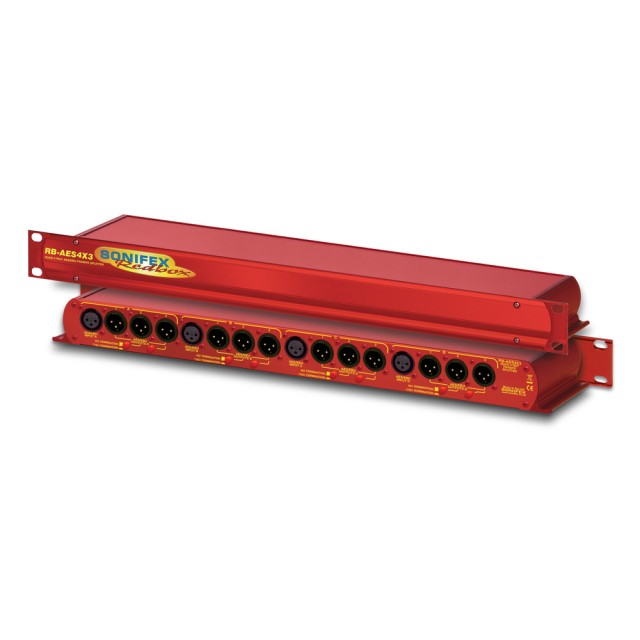 Quad 3 Way AES/EBU Passive Splitter, XLR Connector - RB-AES4X3
