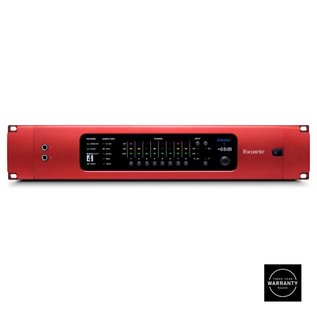 FOCUSRITE-PRO REDNET 4 INTERFACE WITH 8 MICROPHONE PREAMS / LINE INPUTS