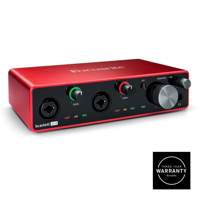 SCHEDA AUDIO FOCUSRITE SCARLETT 4I4 TERZA GENERAZIONE USB 3IN / 4OUT