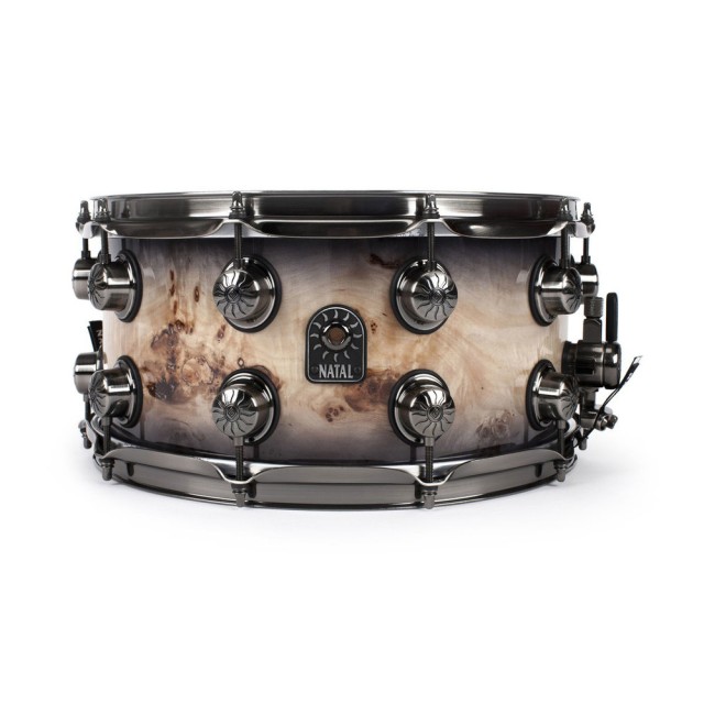 MAPPA BURL SNARE 14 X 7  BLACK SMOKED GLOSS        - SD-MBB-BS47