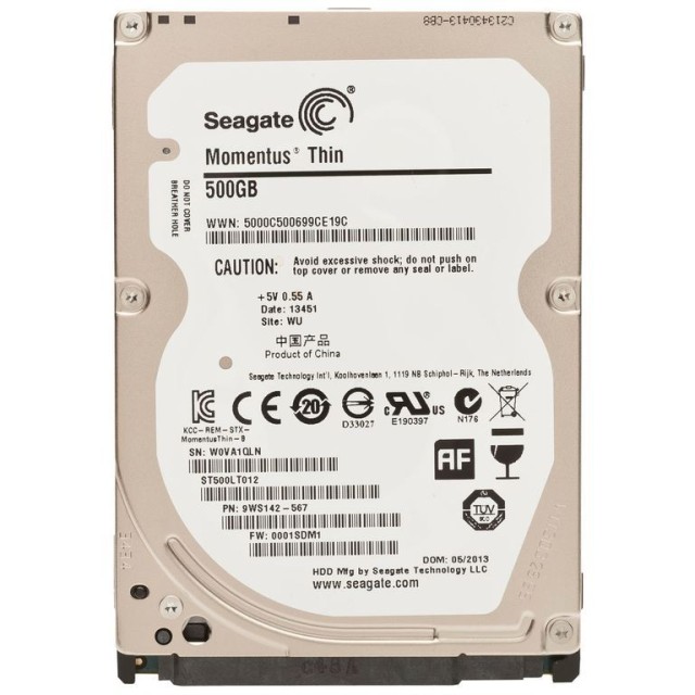 Seagate ST500LT012, 500GB, Momentus Thin 2.5
