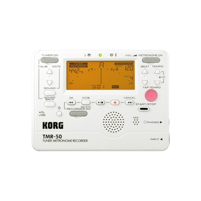 DIGITAL TUNER METRONOME RECORDER WHITE - TMR-50-PW