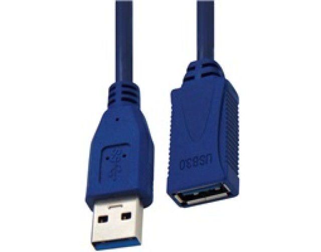 USB 3.0 A / MA / F VERLÄNGERUNGSKABEL 1.8 m BLAUER BEUTEL LAGE