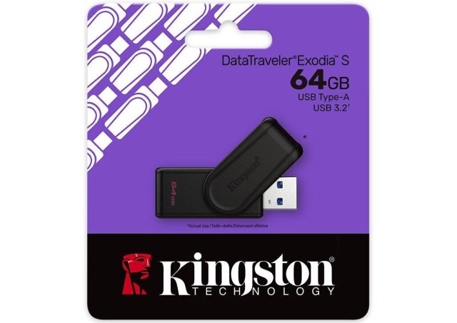 Kingston DataTraveler Exodia S 64GB USB 3.2 Flash Drive Γκρι DTXS/64