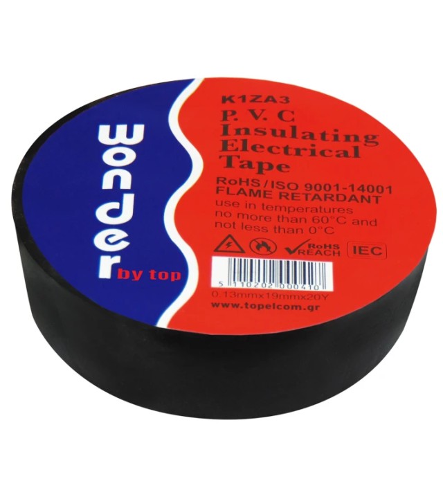 ΤΑΙΝΙΑ ΜΟΝΩΤΙΚΗ PVC 0.13X19X20Y ΜΑΥΡΗ K1ZA3 WND