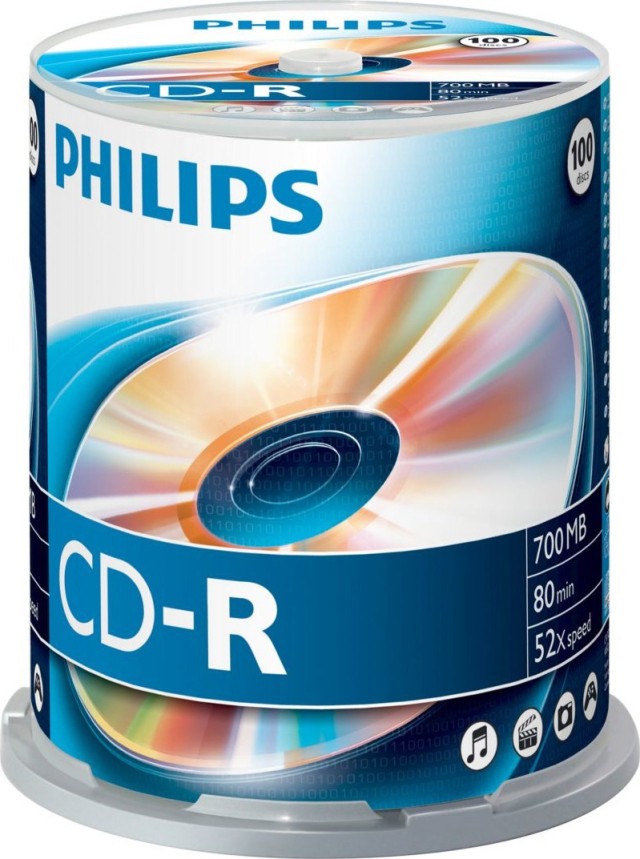 Philips Εγγράψιμα CD-R 52x 700MB Cake Box 100τμχ CR7D5NB00
