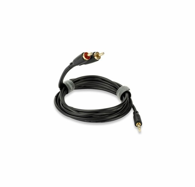 QED Cable 3.5mm male - 2x RCA male Black 1.5m (QE8114)