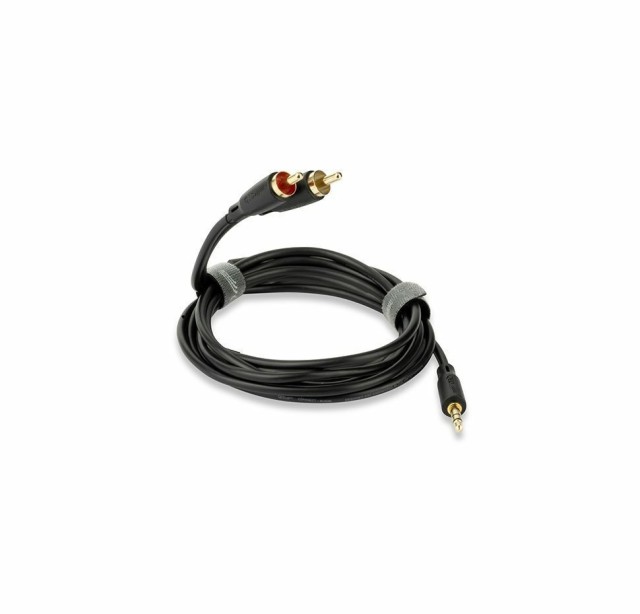 QED Καλώδιο 3.5mm male - 2x RCA male Μαύρο 1.5m (QE8114)