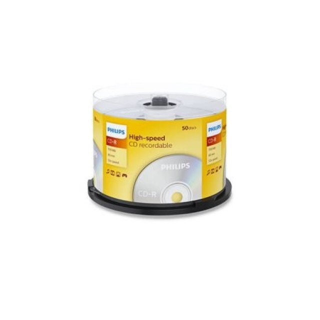 Philips Εγγράψιμο CD-R 700MB Cake Box 50τμχ