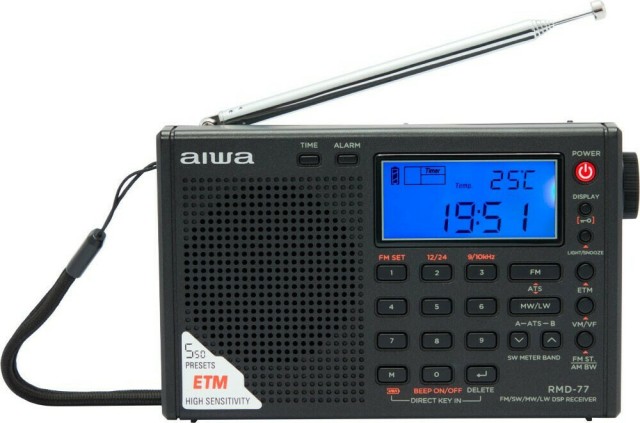 Aiwa RMD-77 Radio portátil a batería con USB Negro