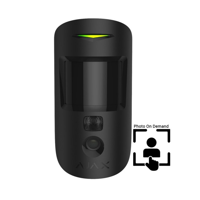 Rilevatore di movimento PIR wireless Ajax Motion Cam Black (PhOD) con fotocamera