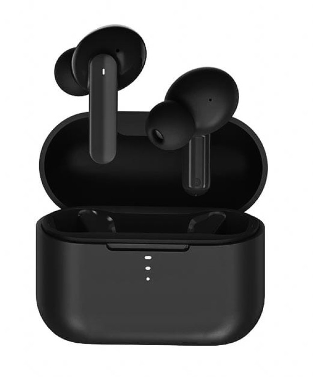 QCY T10 TWS BLACK DUAL ARMATURE DRIVER 4-MIC NOISE CANCEL. TRUE WIRELESS EARBUDS QUICK CHARGE 600MAH (Black)