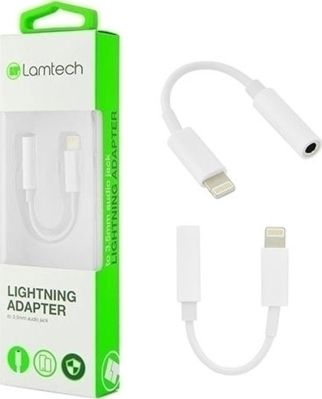 LAMTECH LAM063005 Konverter Lightning Stecker auf 3.5 mm Buchse Weiß 0033272