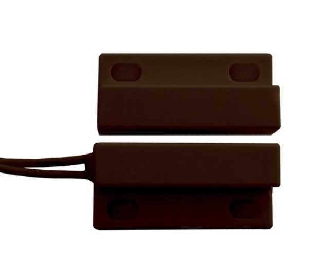 ALEPH DC1561 (AL.BR.561.00) Tornillo y contacto magnético pequeño autoadhesivo Color marrón (10 piezas)