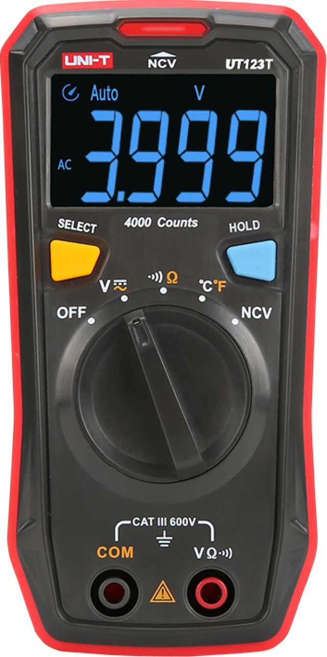 UNI-T Digitales Taschenmultimeter UT123T, NCV, DC/AC