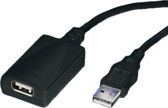 RΟLΙΝΕ USB 2.0 Repeater Cable 4.5 M Μαύρο 12.04.1089