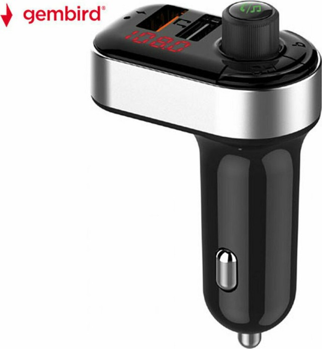 Carkit με FM ραδιοφώνου Gembird (BTT-04) 3 in 1 Transmitter & USB Charger - Black BTT-04