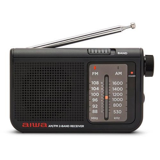Aiwa RS-55 Radio a Batería con Altavoces Integrados - AM, FM - Jack Estéreo 3,5mm - Negro RS-55/BK