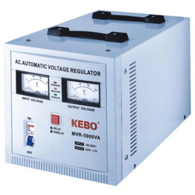 VOLTAGE STABILIZER-REGULATOR 5000VA ANALOG SERVO (MVR) KEBO MVR-5000VA