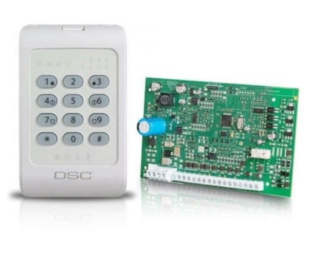 DSC POWERSERIES SET PC1404 EU-PCB KIT Scheda (PC-1404) e tastiera PC-1404RKZW