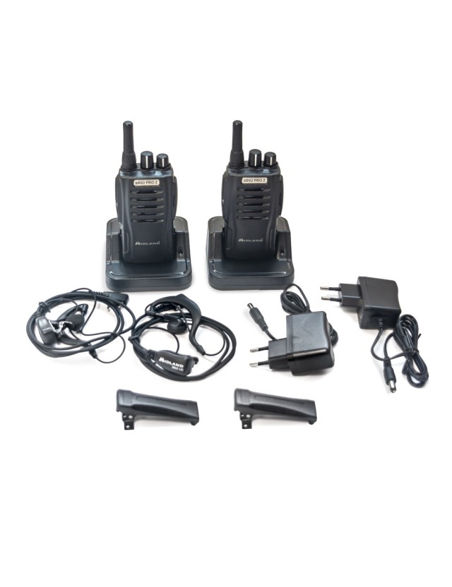 Midland BR02 PRO Z (C1524) Tragbarer professioneller Transceiver PMR446 Set mit 2 Stück