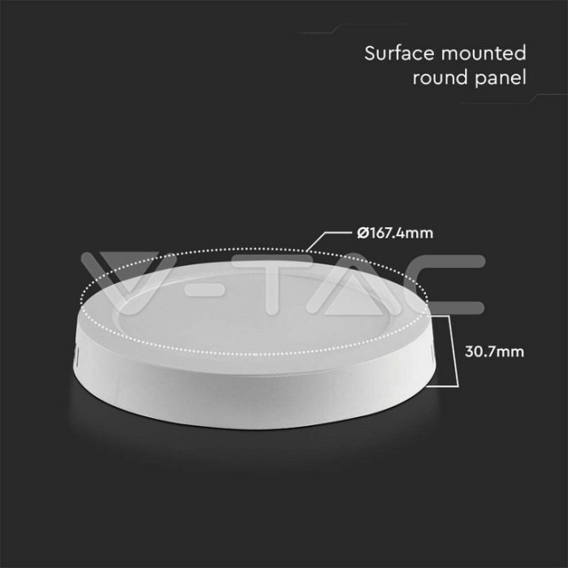 V-TAC Round LED Panel 12W White Light 4000K