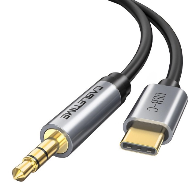Cable CABLETIME USB Tipo-C a 3.5mm C160, 1.8m, gris